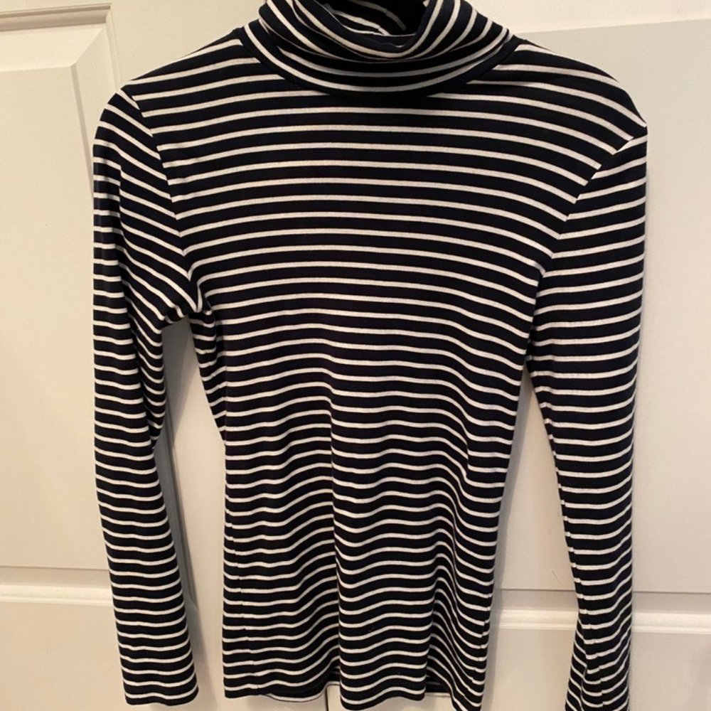 J Crew Mercantile Navy Striped Turtleneck